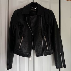 Black Express faux leather jacket size XS